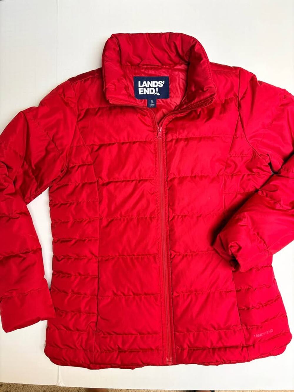 Lands' End Red Down Puffer Jacket women’s small
